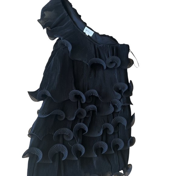 Milly Black Layered Ruffle Mini Dress - Picture 5 of 8